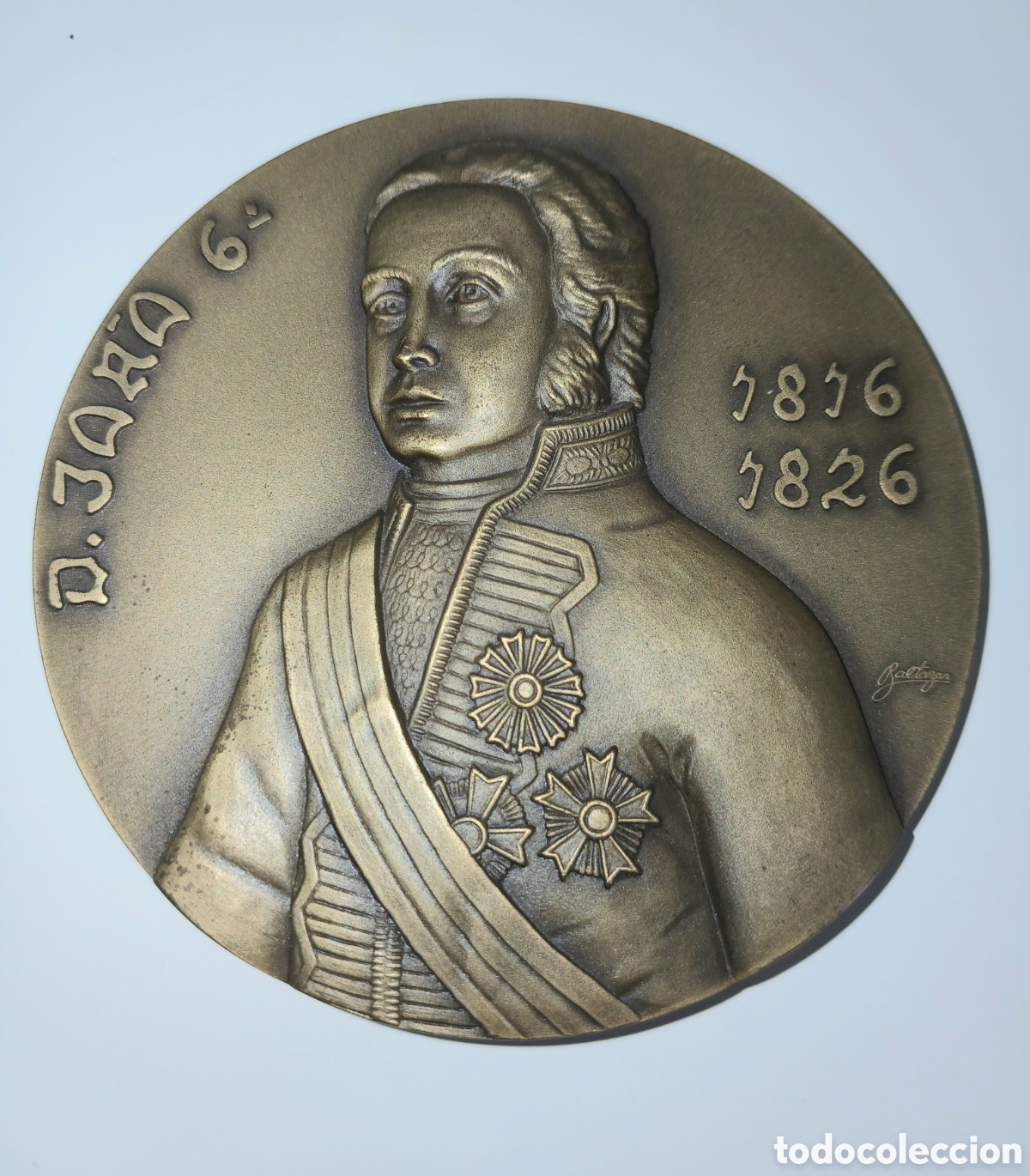 Medallas hist&oacute;ricas: Medalla Bronce 226g D. Jo&atilde;o VI - Autor Baltazar - Revolta Absolutistas Abrilada - Numerada 64/750
