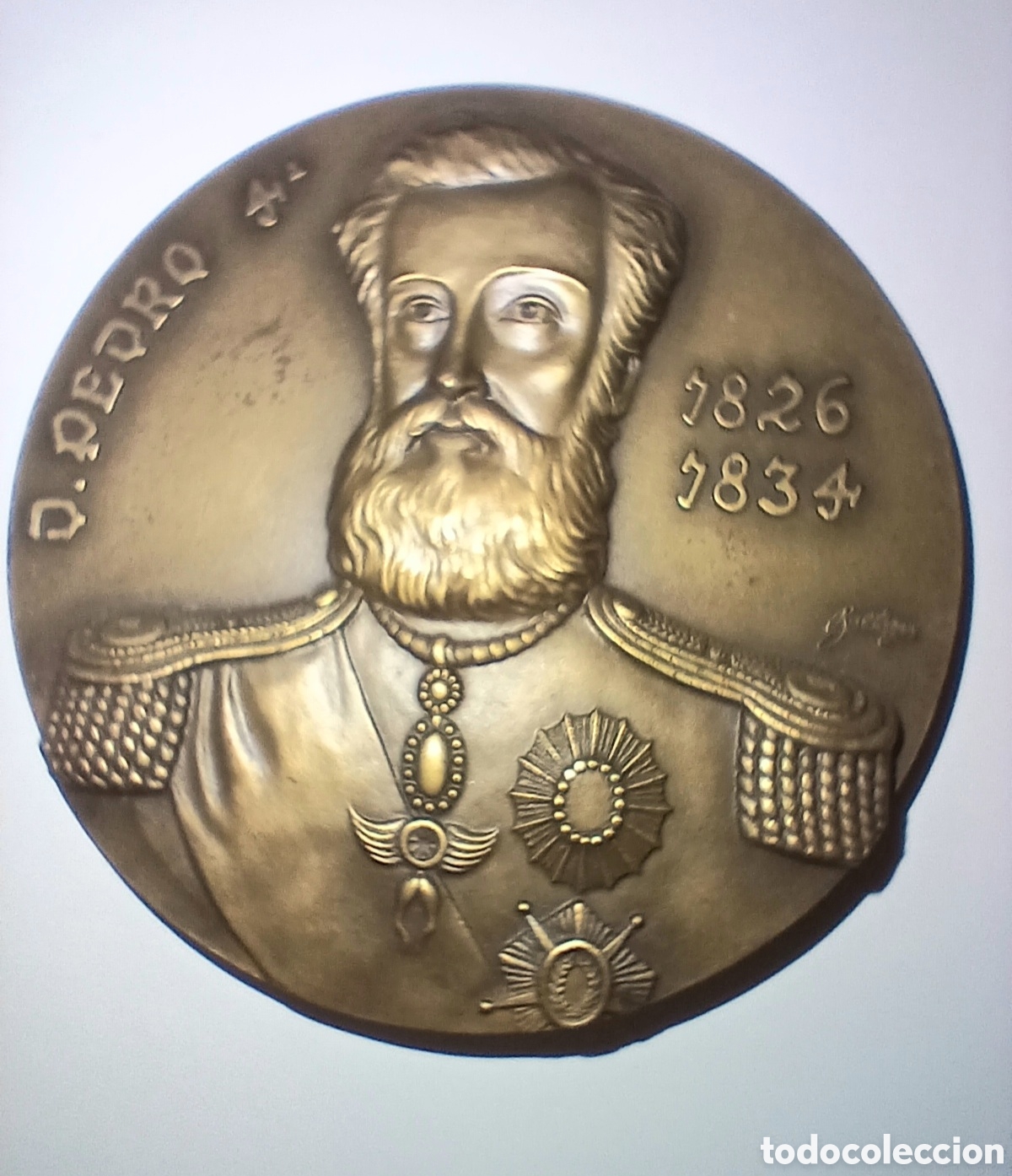Medallas hist&oacute;ricas: Medalla 205gr Conmemorativa Pedro IV Guerra Civil Liberais e Miguelistas (1828-1834) Bronce Baltazar