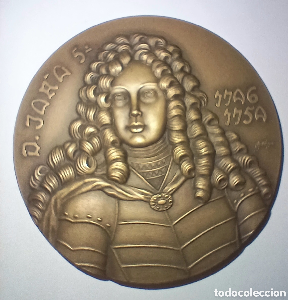 Medallas hist&oacute;ricas: Medalla 250gr. Bronce D. Jo&atilde;o V Portugal - Batalla Naval de Matap&aacute;n 1717 - Baltazar - Numerada 250g