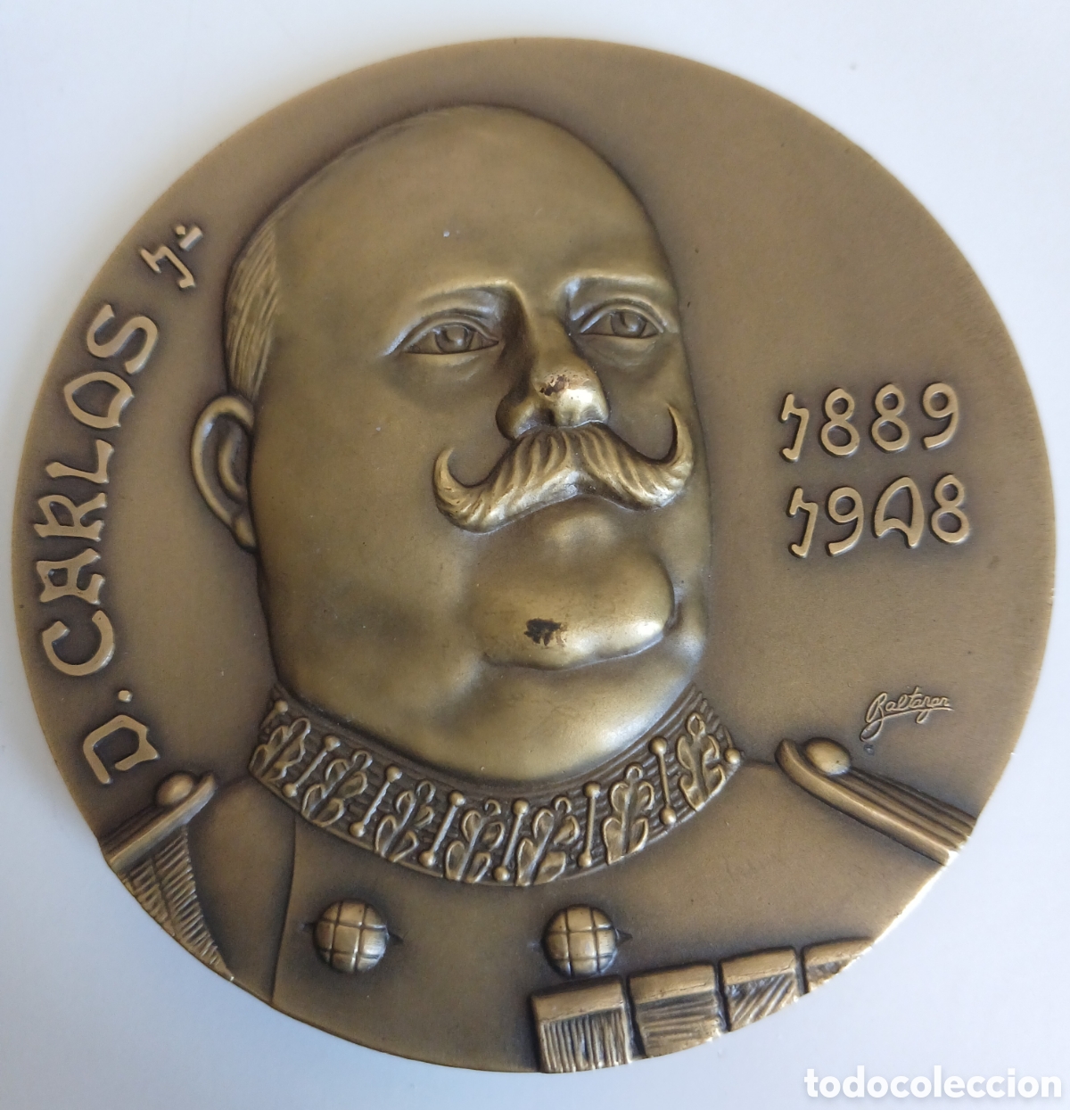 Medallas hist&oacute;ricas: Medalla 222gr. Bronce Carlos I - Conmemorativa &rdquo;Assassinato do Rei e do Pr&iacute;ncipe Real&rdquo; - Baltazar
