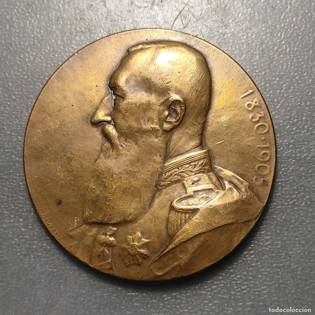 Medallas hist&oacute;ricas: BELGICA BELGIUM LEOPOLD II MEDALLA 75 A&Ntilde;OS DE REINO (1830-1905) 70mm