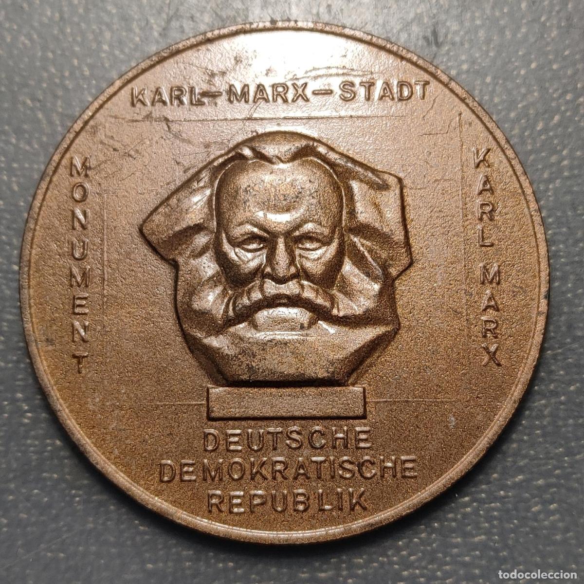 Medallas hist&oacute;ricas: ALEMANIA DEMOCRATICA DDR SAJONIA SACHSEN CHEMNITZ KARL MARX STADT MEDALLA 60mm