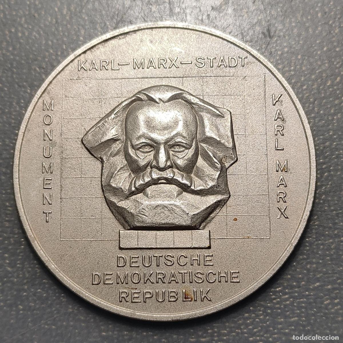 Medallas hist&oacute;ricas: ALEMANIA DEMOCRATICA DDR SAJONIA SACHSEN CHEMNITZ KARL MARX STADT MEDALLA 60mm