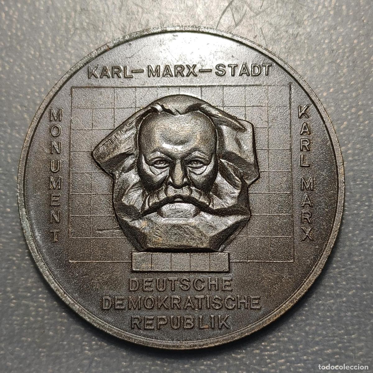 Medallas hist&oacute;ricas: ALEMANIA DEMOCRATICA DDR SAJONIA SACHSEN CHEMNITZ KARL MARX STADT MEDALLA 60mm