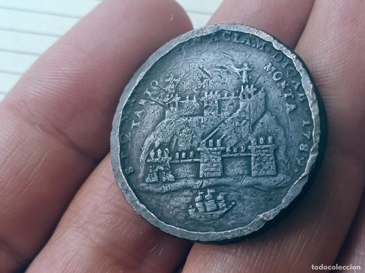 Medallas hist&oacute;ricas: M&aacute;laga 1789 Rara medalla de cobre. Proclamaci&oacute;n de Carlos IV