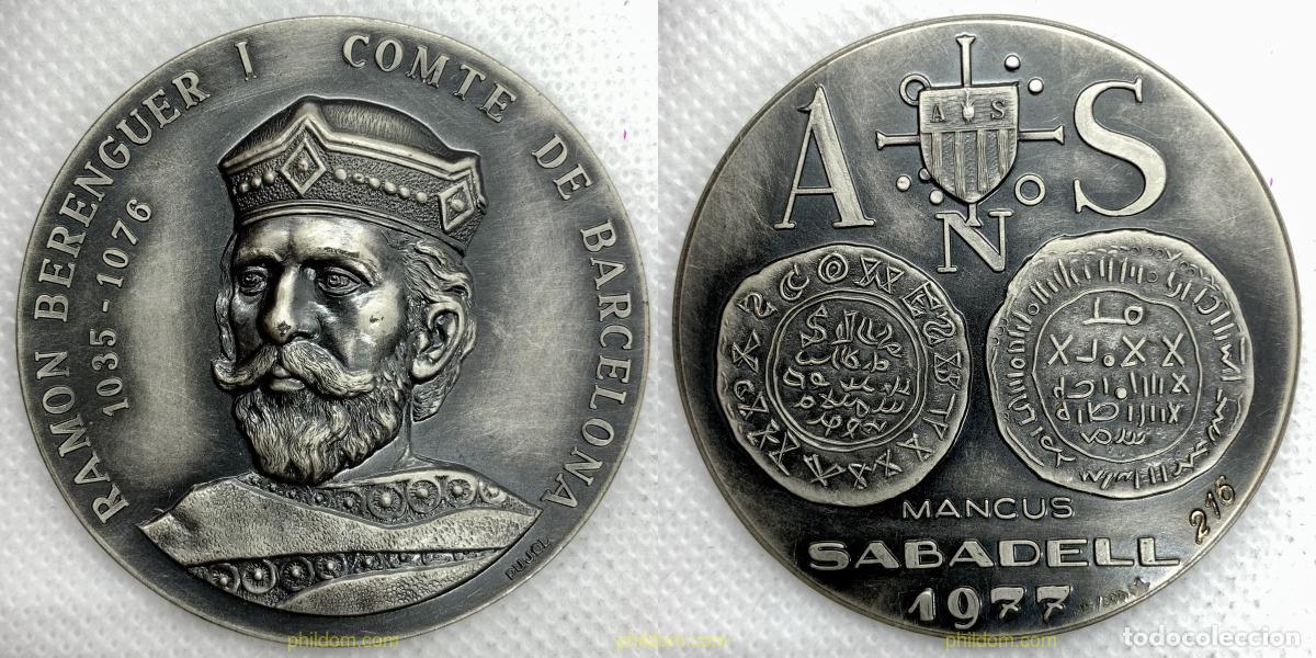 Medallas hist&oacute;ricas: MEDALLA COMTE DE BARCELONA. RAMON BERENGUER I. ASOCIACION NUMISMATICA SABADELL. 1977