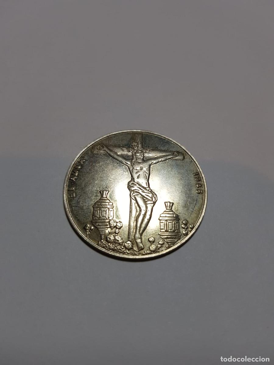 Medallas hist&oacute;ricas: MEDALLA COFRADIA DEL SANTISIMO CRISTO DEL AMOR Y NUESTRA SRA DEL PRIMER DOLOR-PLATA
