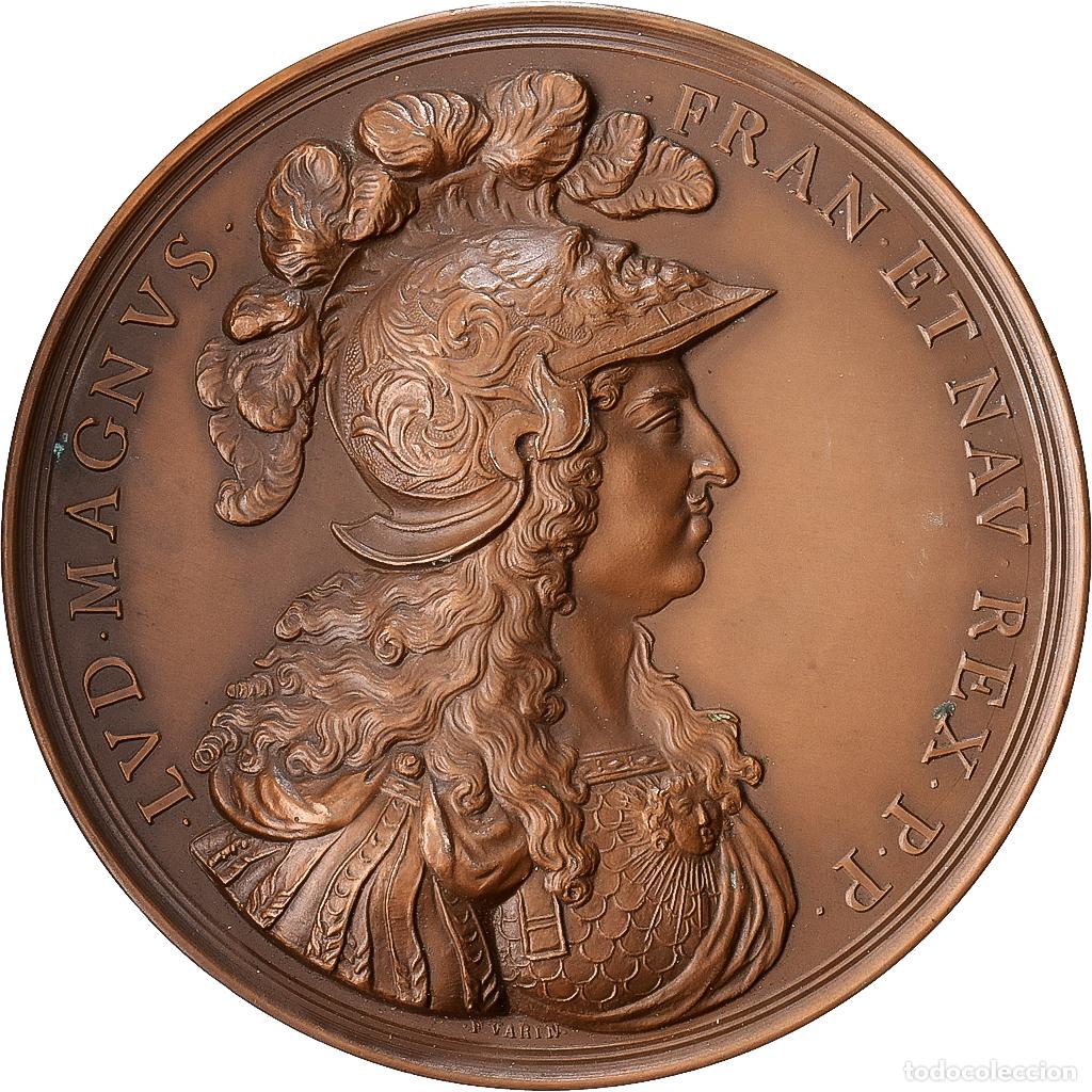 Medallas hist&oacute;ricas: [#1528975] Francia, medalla, Louis XIV, Nec Pluribus Impar, 1674, Bronce, Varin, Restrike