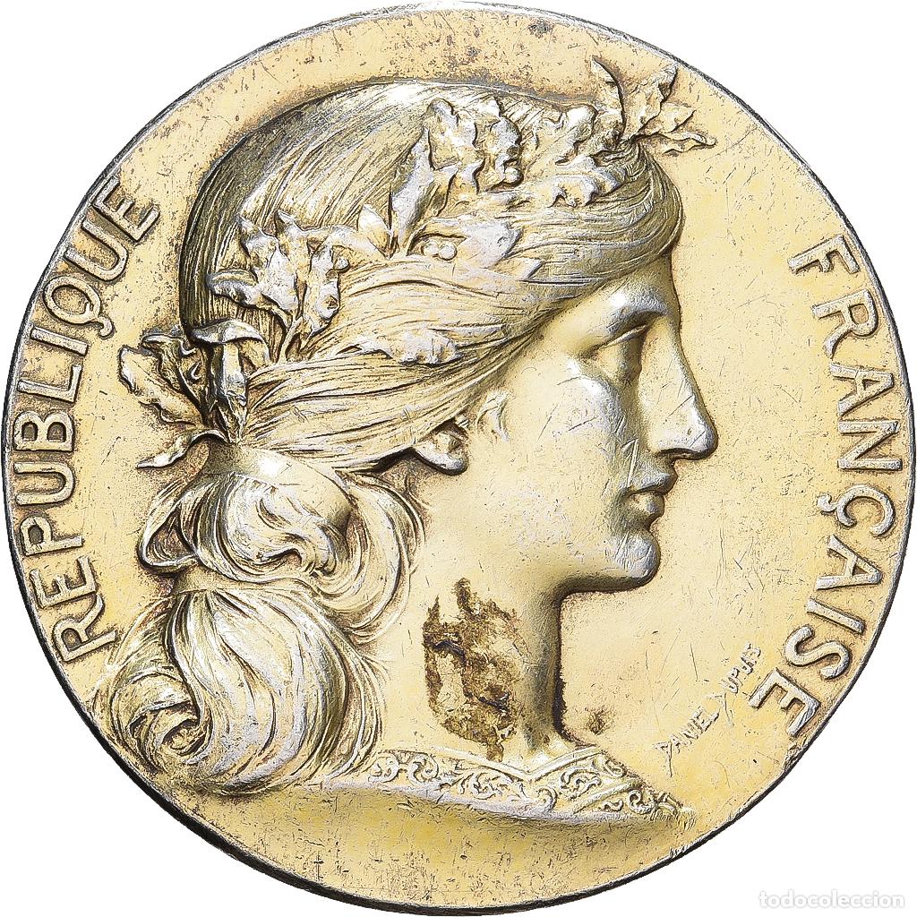 Medallas hist&oacute;ricas: [#1529419] Francia, medalla, Soci&eacute;t&eacute; d'Agriculture du Havre, Oro vermeil, Dupuis.D, MBC