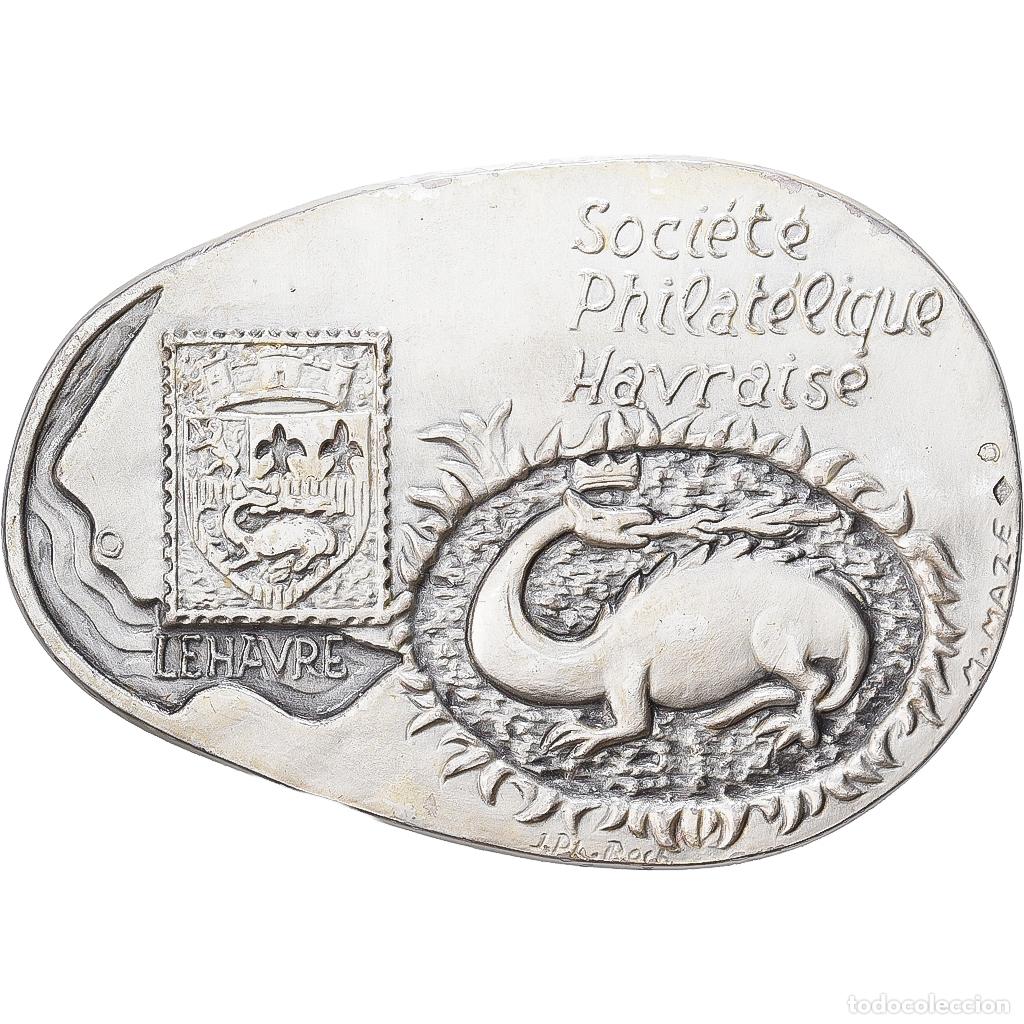 Medallas hist&oacute;ricas: [#1529405] Francia, medalla, Soci&eacute;t&eacute; Philat&eacute;lique Havraise, 1996, Plata, Maze, MBC+