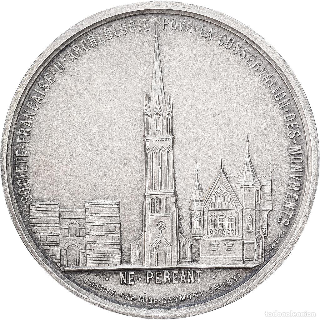 Medallas hist&oacute;ricas: [#1528783] Francia, medalla, Soci&eacute;t&eacute; Fran&ccedil;aise d'Arch&eacute;ologie, Monuments Historiques