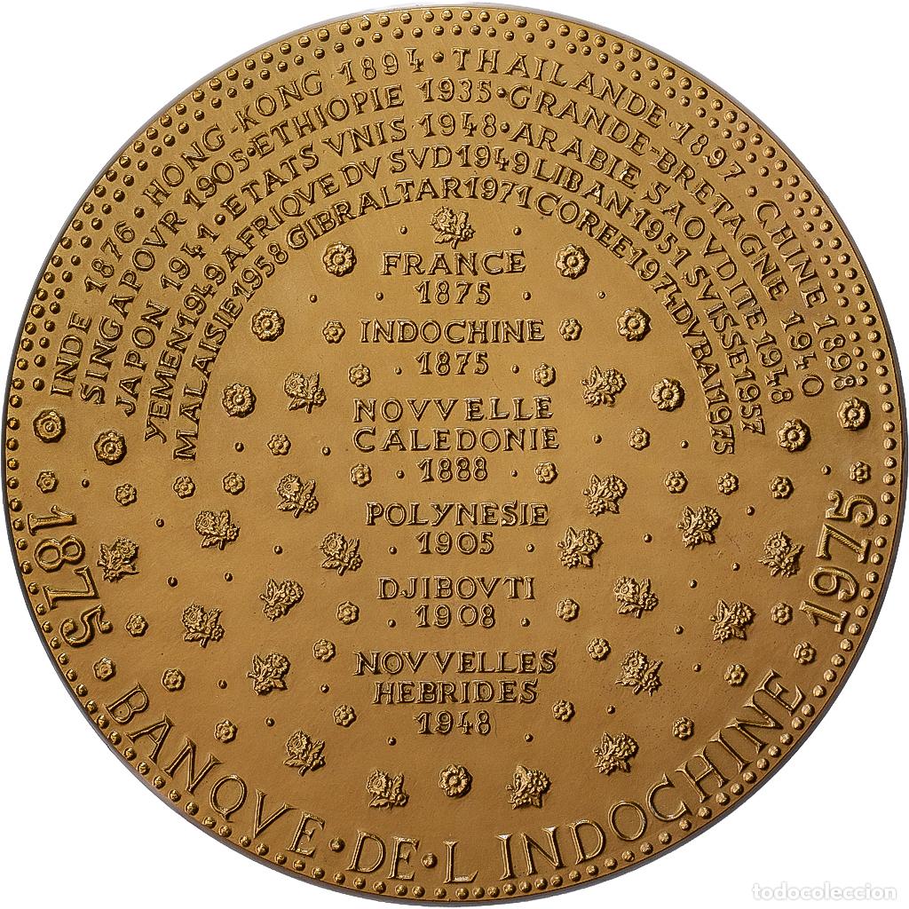 Medallas hist&oacute;ricas: [#1528956] Francia, medalla, Banque de l'Indochine et de Suez, 1975, Bronce, De Jaeger, SC