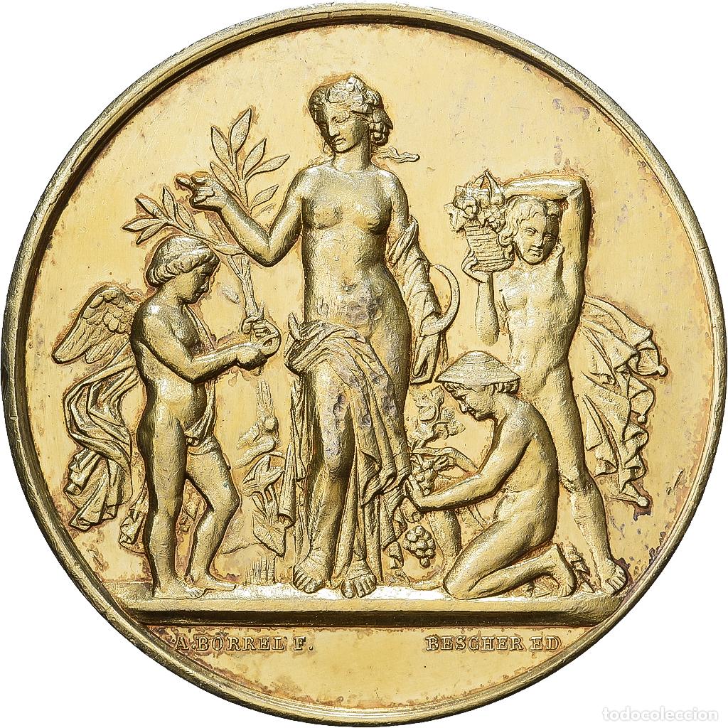 Medallas hist&oacute;ricas: [#1529421] Francia, medalla, Soci&eacute;t&eacute; d'Agriculture du Havre, Oro vermeil, Bescher/Borrel