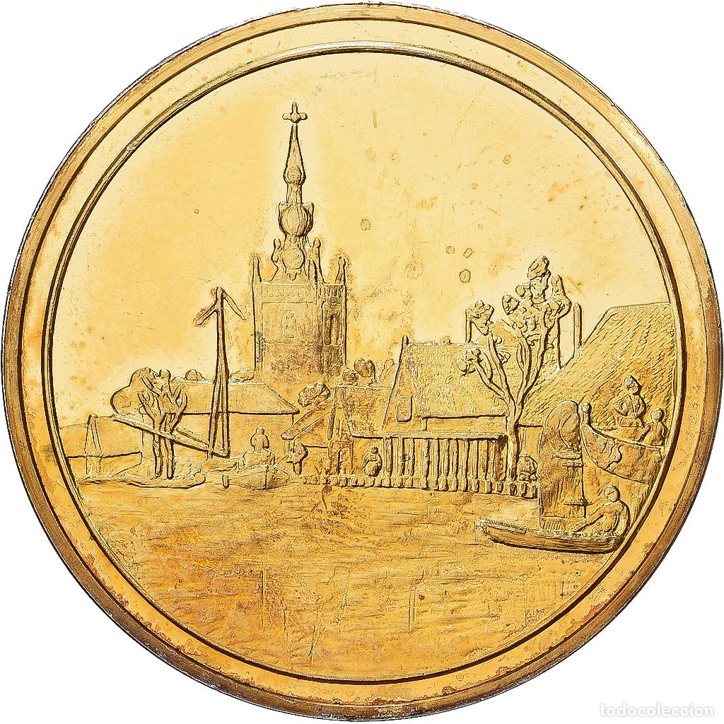Medallas hist&oacute;ricas: [#1529218] Francia, medalla, Oro vermeil, vue d'Overschie pr&egrave;s de Rotterdam, MBC+