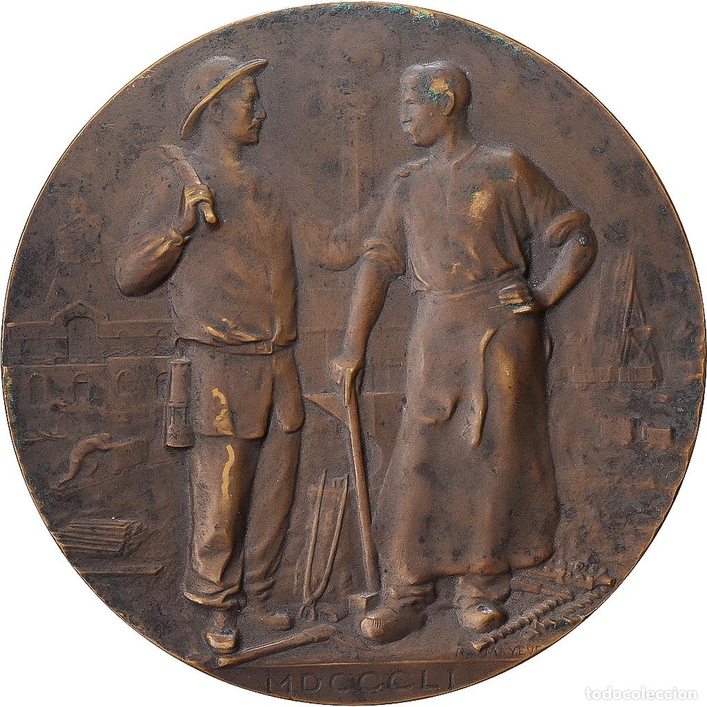 Medallas hist&oacute;ricas: [#1529155] Francia, medalla, Compagnie des Mines de B&eacute;thune, 1926, Bronce, Mayeur, MBC