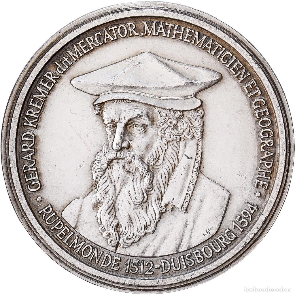 Medallas hist&oacute;ricas: [#1528962] Francia, medalla, G&eacute;rard Kremer, dit Mercator, 1972, Plata chapada en cobre