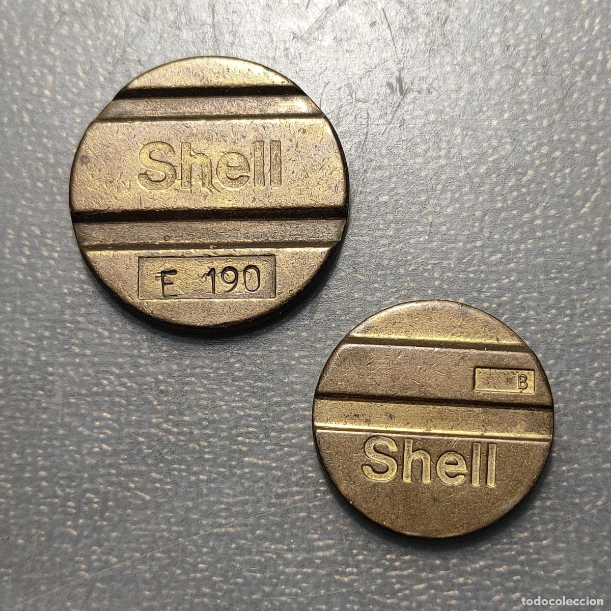 Medallas hist&oacute;ricas: GRAN BRETA&Ntilde;A PAISES BAJOS NETHERLANDS LOTE 2 FICHAS GASOLINERAS SHELL