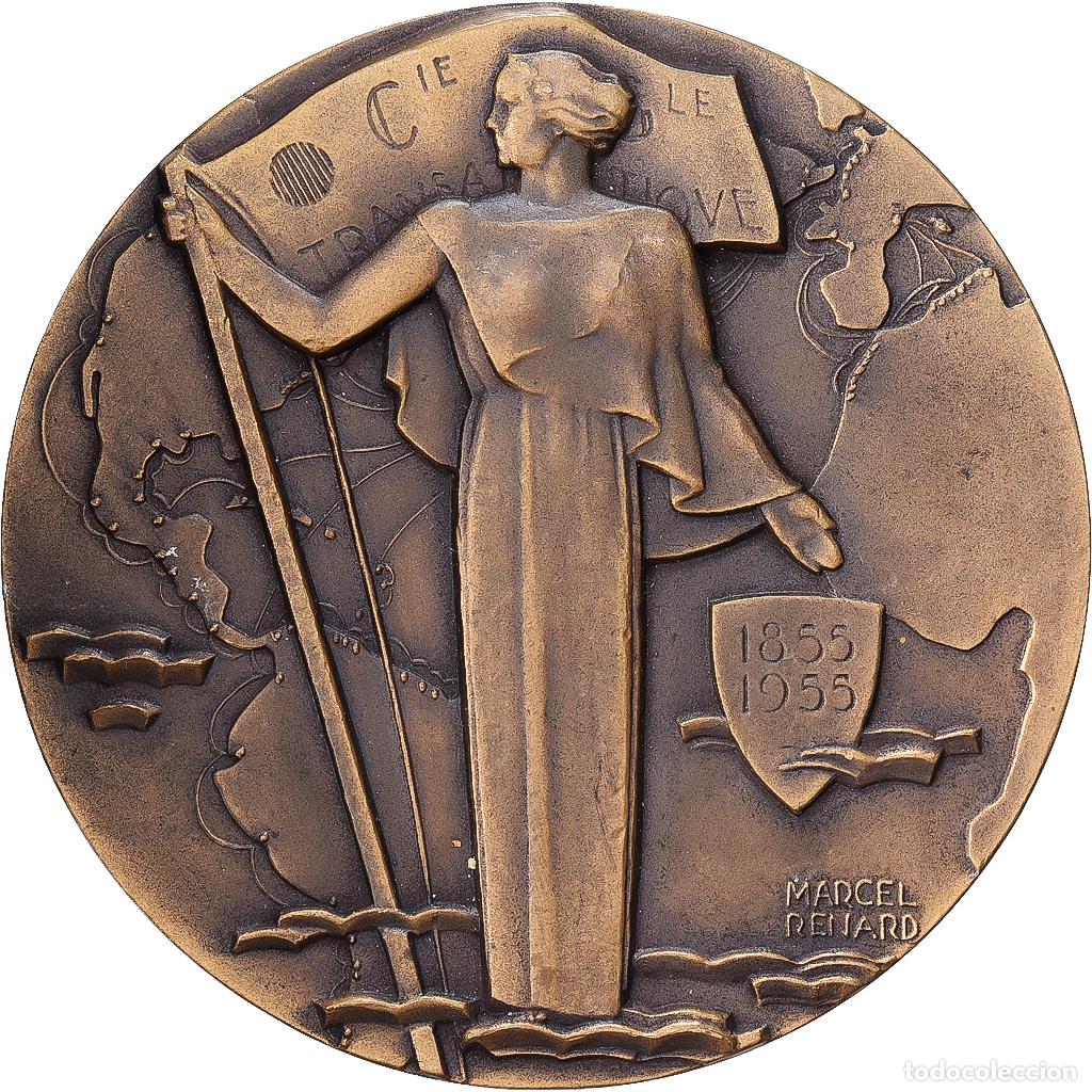 Medallas hist&oacute;ricas: [#1529363] Francia, medalla, Centenaire de la Compagnie g&eacute;n&eacute;rale transatlantique, 1955