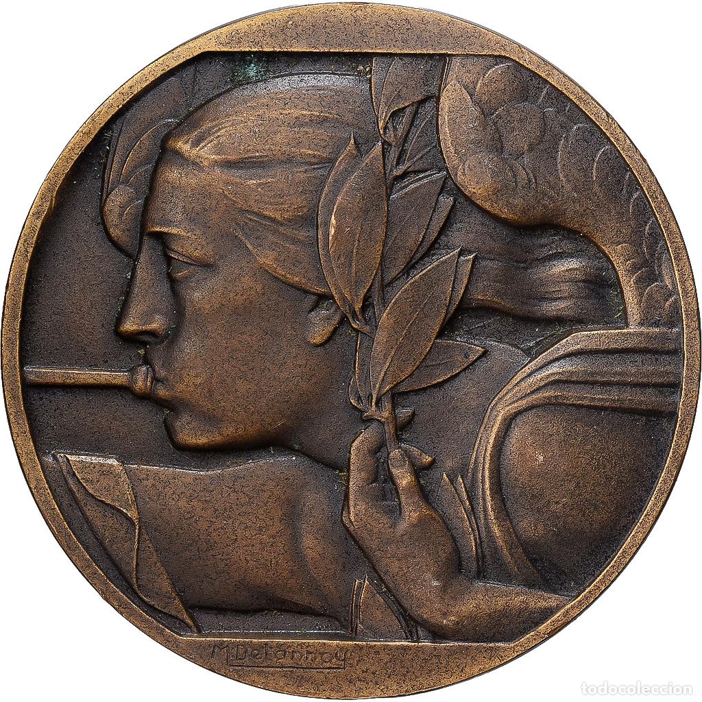 Medallas hist&oacute;ricas: [#1529439] Francia, medalla, Art D&eacute;co, Journal Le Havre, Bronce, Delannoy, Flan mat, EBC