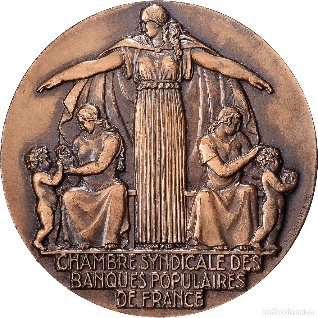 Medallas hist&oacute;ricas: [#1529377] Francia, medalla, Chambre Syndicale des Banques Populaires de France, Bronce