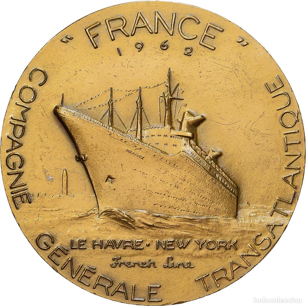 Medallas hist&oacute;ricas: [#1529415] Francia, medalla, Compagnie Transatlantique, Croisi&egrave;res d'Adieu du France