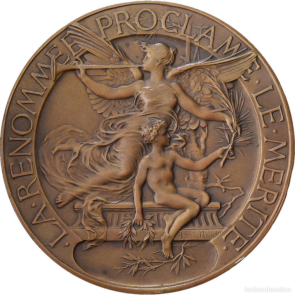 Medallas hist&oacute;ricas: [#1529311] Francia, medalla, La Renomm&eacute;e proclame le M&eacute;rite, 1937, Bronce, Naud&eacute;, Le
