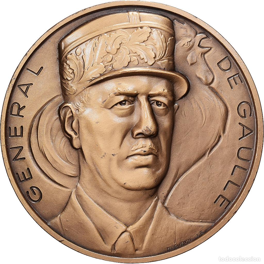 Medallas hist&oacute;ricas: [#1529430] Francia, medalla, G&eacute;n&eacute;ral de Gaulle, France Libre, 1990, Bronce, Huguenin, EBC