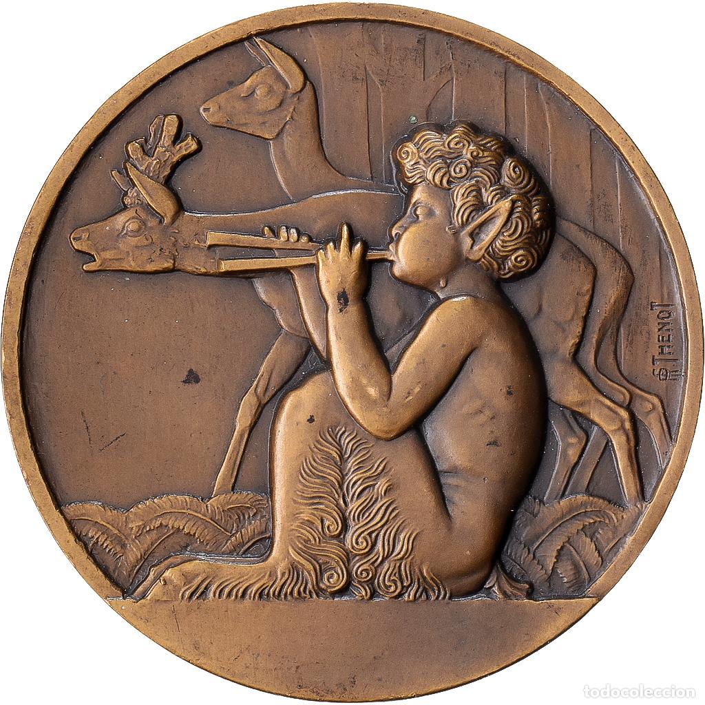 Medallas hist&oacute;ricas: [#1528983] Francia, medalla, Jeune Faune &agrave; la Flute, Bronce, Thenot, EBC