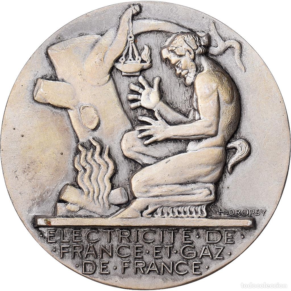 Medallas hist&oacute;ricas: [#1529016] Francia, medalla, &Eacute;lectricit&eacute; de France et gaz de France, Bronce plateado