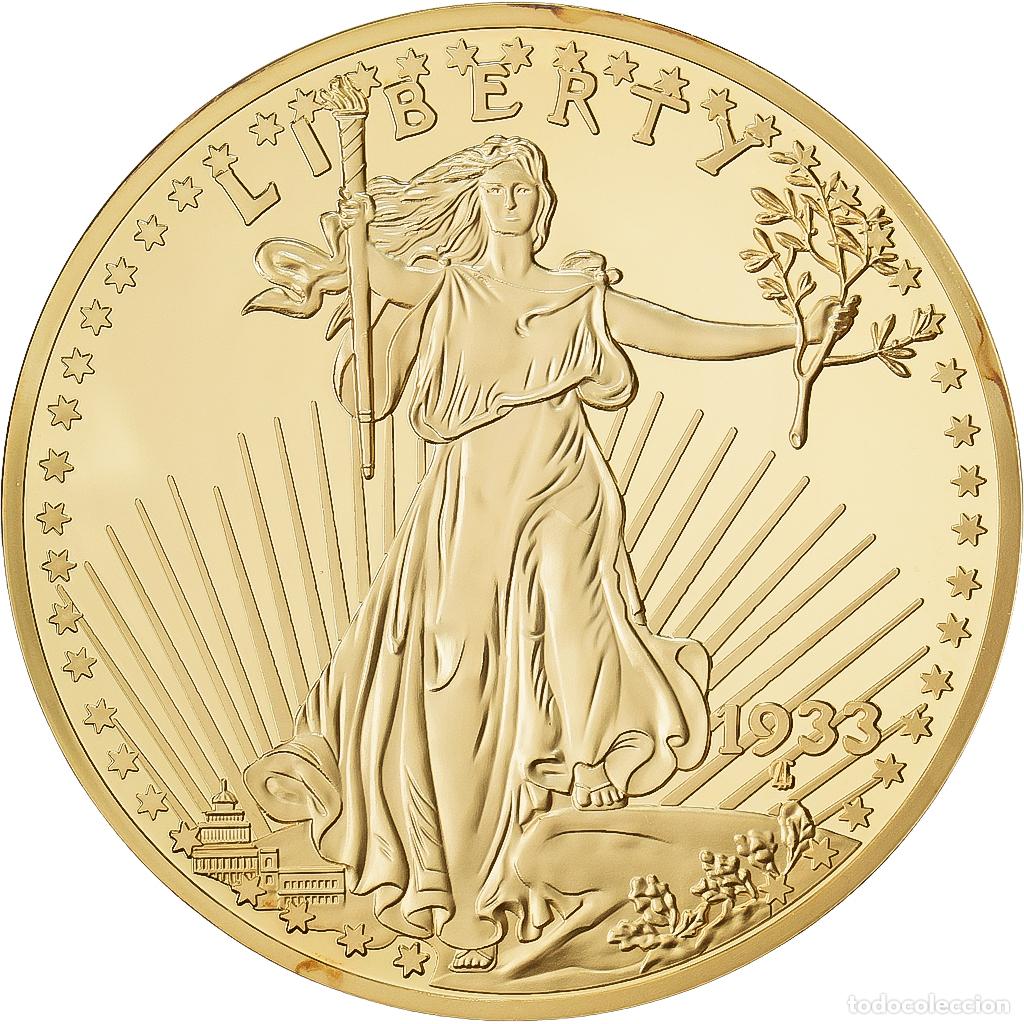 Medallas hist&oacute;ricas: [#1529034] Francia, medalla, Twenty Dollars Liberty, Copper Plated Silver, FDC