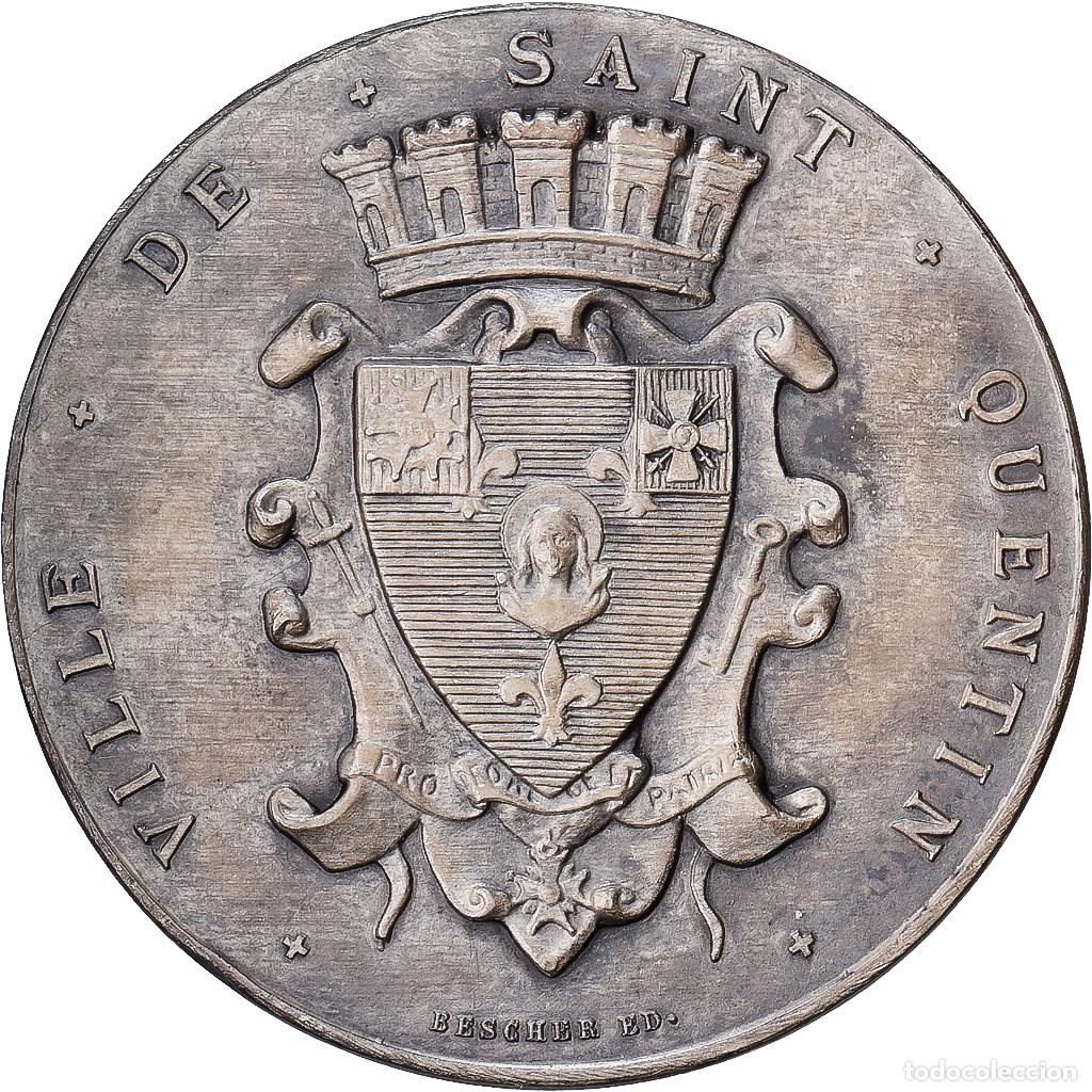 Medallas hist&oacute;ricas: [#1529063] Francia, medalla, Ville de Saint Quentin, Bronce plateado, Bescher, EBC