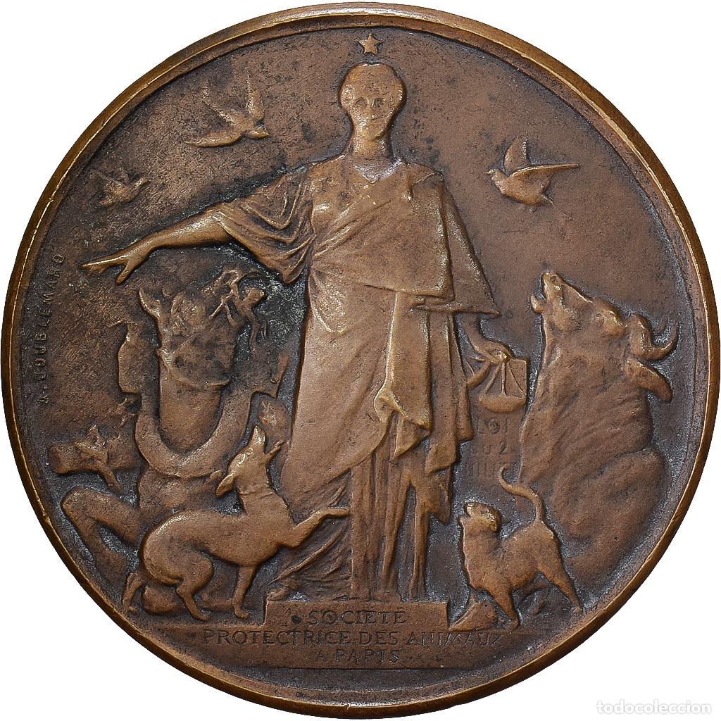 Medallas hist&oacute;ricas: [#1529071] Francia, medalla, Soci&eacute;t&eacute; Protectrice des Animaux, Paris, 1908, Bronce