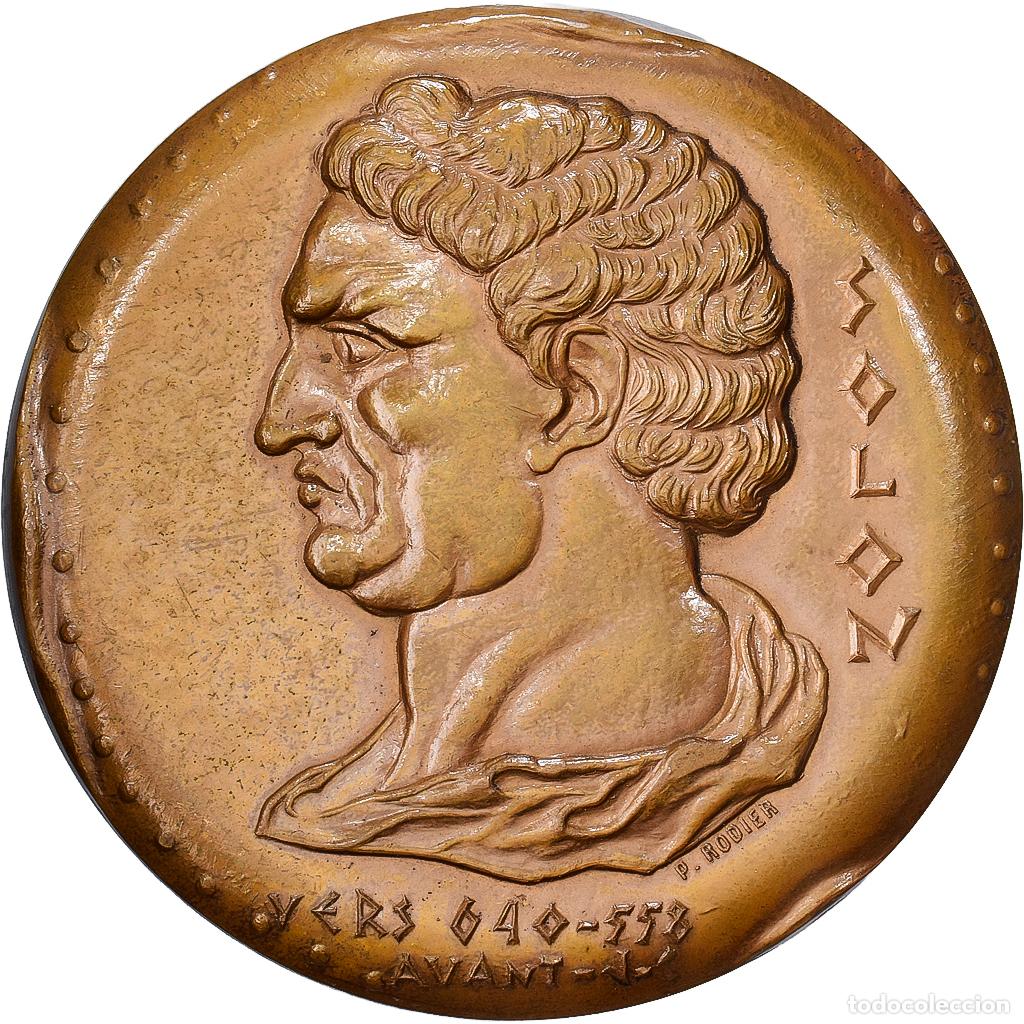 Medallas hist&oacute;ricas: [#1529101] Francia, medalla, Notariat Fran&ccedil;ais, Caisse des D&eacute;p&ocirc;ts, Solon, 1972, Bronce