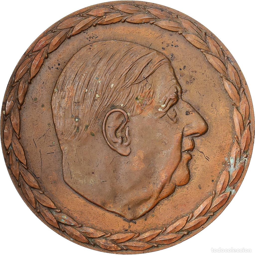 Medallas hist&oacute;ricas: [#1529106] Francia, medalla, De Gaulle, Patriam Servando Victoriam Tvlit, 1970, Bronce, MBC