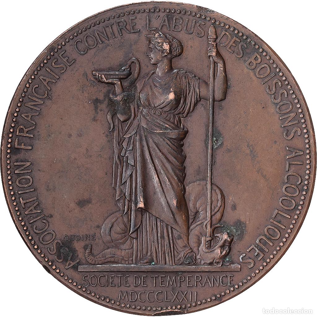 Medallas hist&oacute;ricas: [#1529267] Francia, medalla, Abus des Boissons Alcooliques, Soci&eacute;t&eacute; de Temp&eacute;rance, 1875