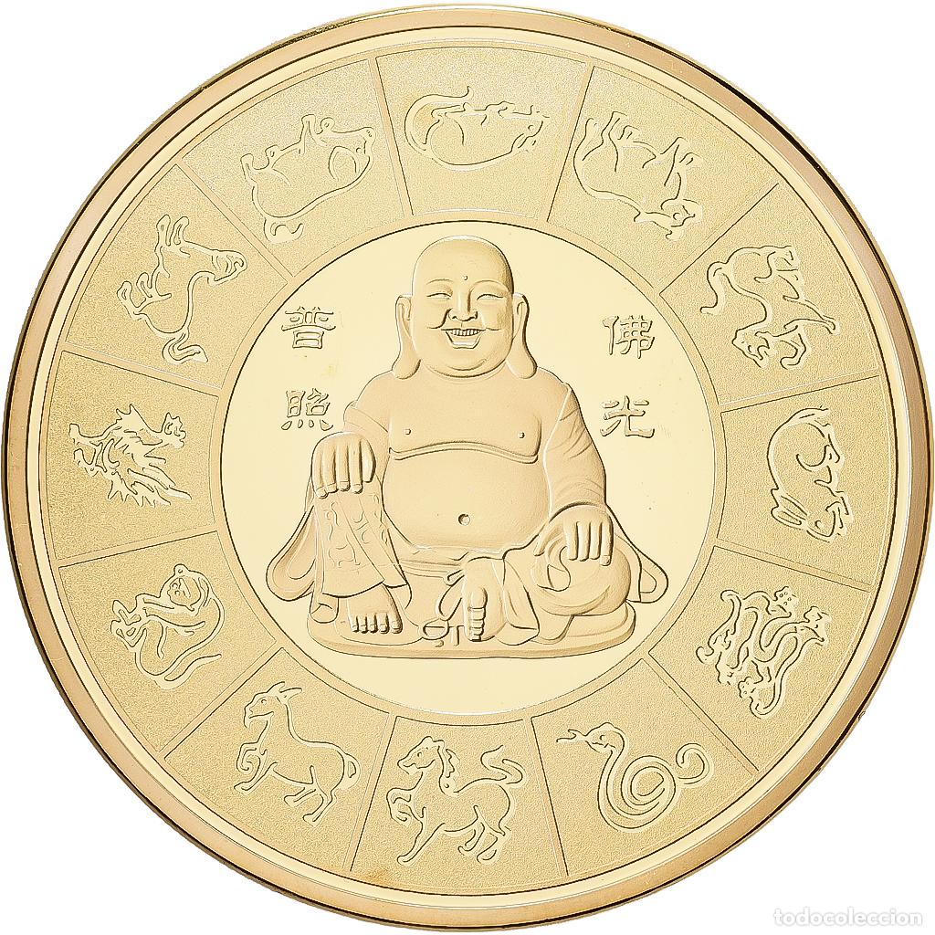 Medallas hist&oacute;ricas: [#1529285] Francia, medalla, Calendrier Chinois, Copper Gilt, SC