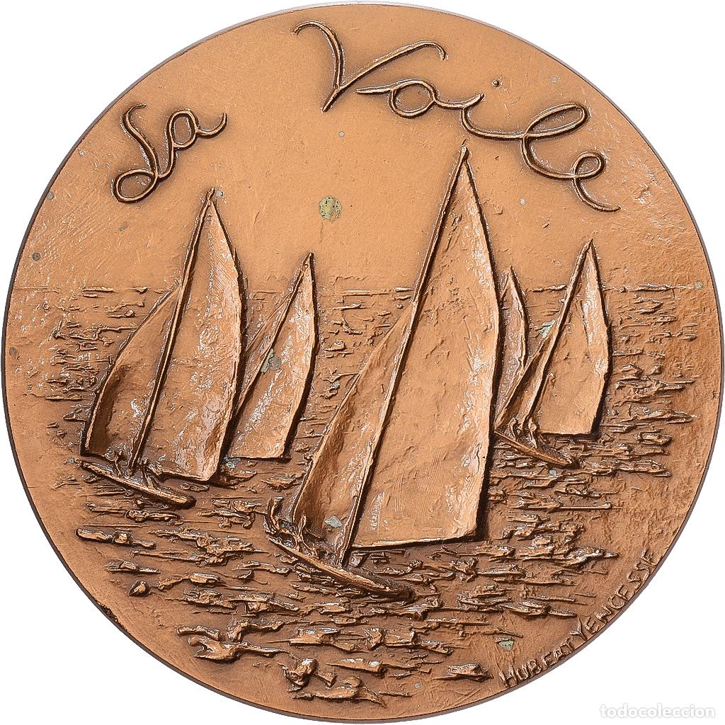 Medallas hist&oacute;ricas: [#1529284] Francia, medalla, La voile, 1983, Bronce, Hubert Yencesse, EBC
