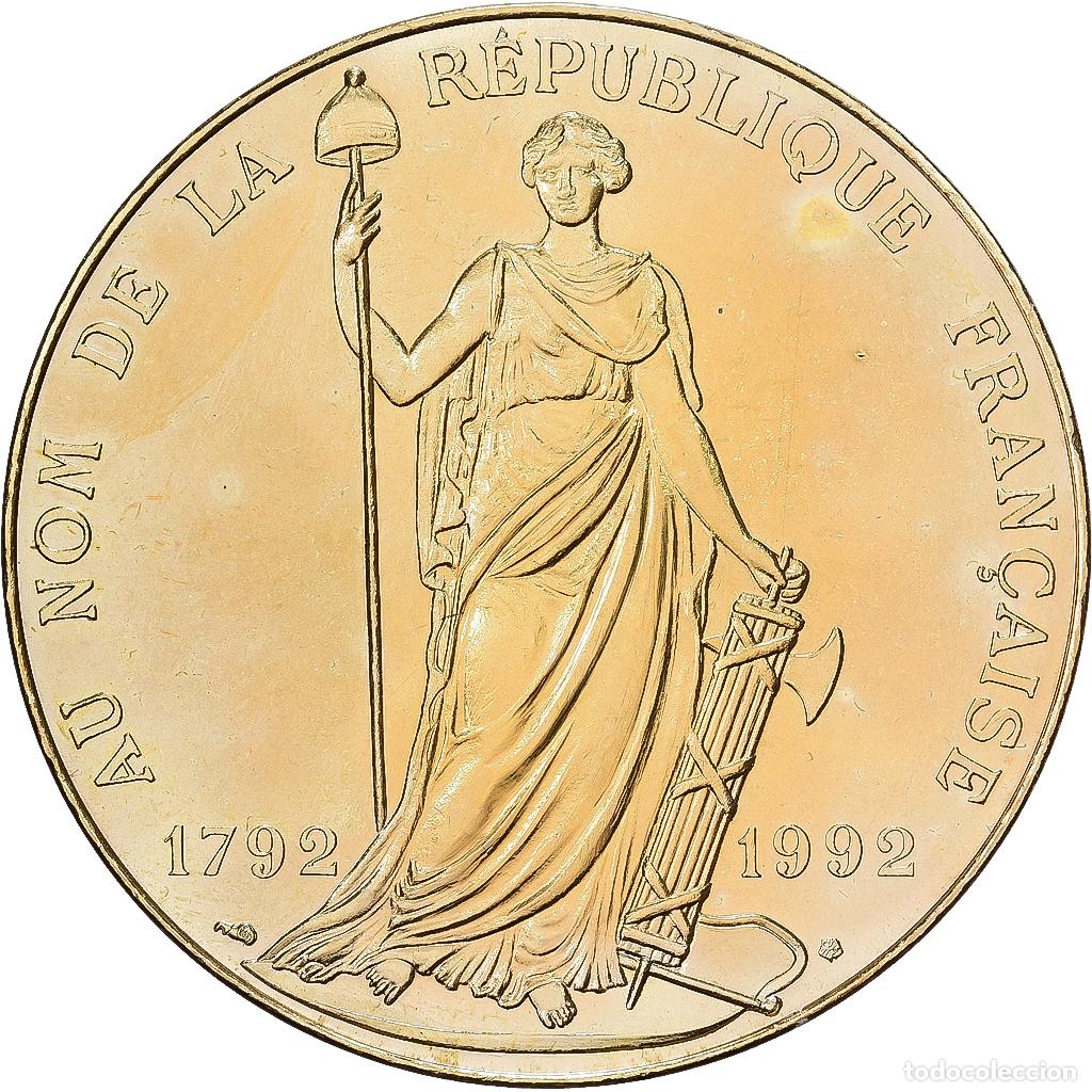 Medallas hist&oacute;ricas: [#1529317] Francia, medalla, Economie, Finances, Budget, 1992, Bronce dorado, SC+