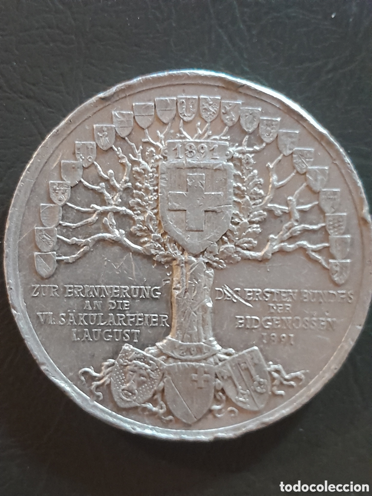 Medallas hist&oacute;ricas: Medalla 1891 de los cantones suizos