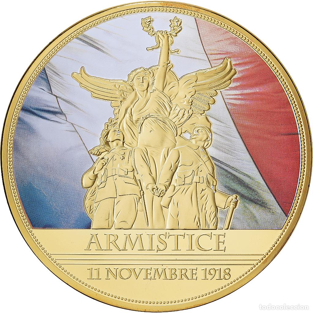 Medallas hist&oacute;ricas: [#1529301] Francia, medalla, Centenaire de la Premi&egrave;re Guerre Mondiale, Armistice, Copper