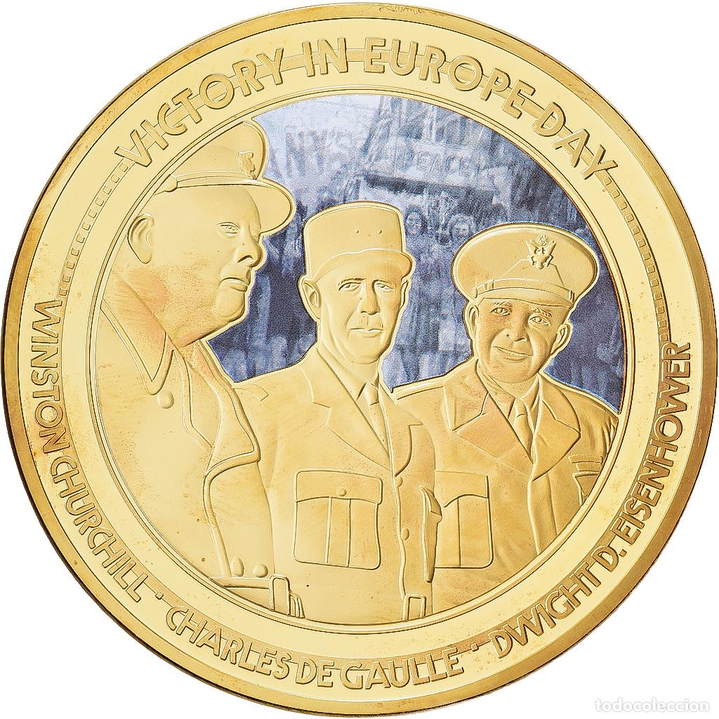 Medallas hist&oacute;ricas: [#1529306] Francia, medalla, Victory in Europe Day, 2015, Copper Gilt, FDC