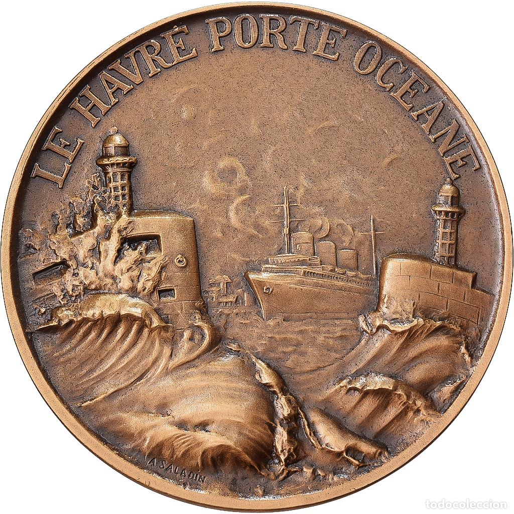 Medallas hist&oacute;ricas: [#1529312] Francia, medalla, Le Havre, Porte Oc&eacute;ane, 1982, Bronce, Saladin, SC