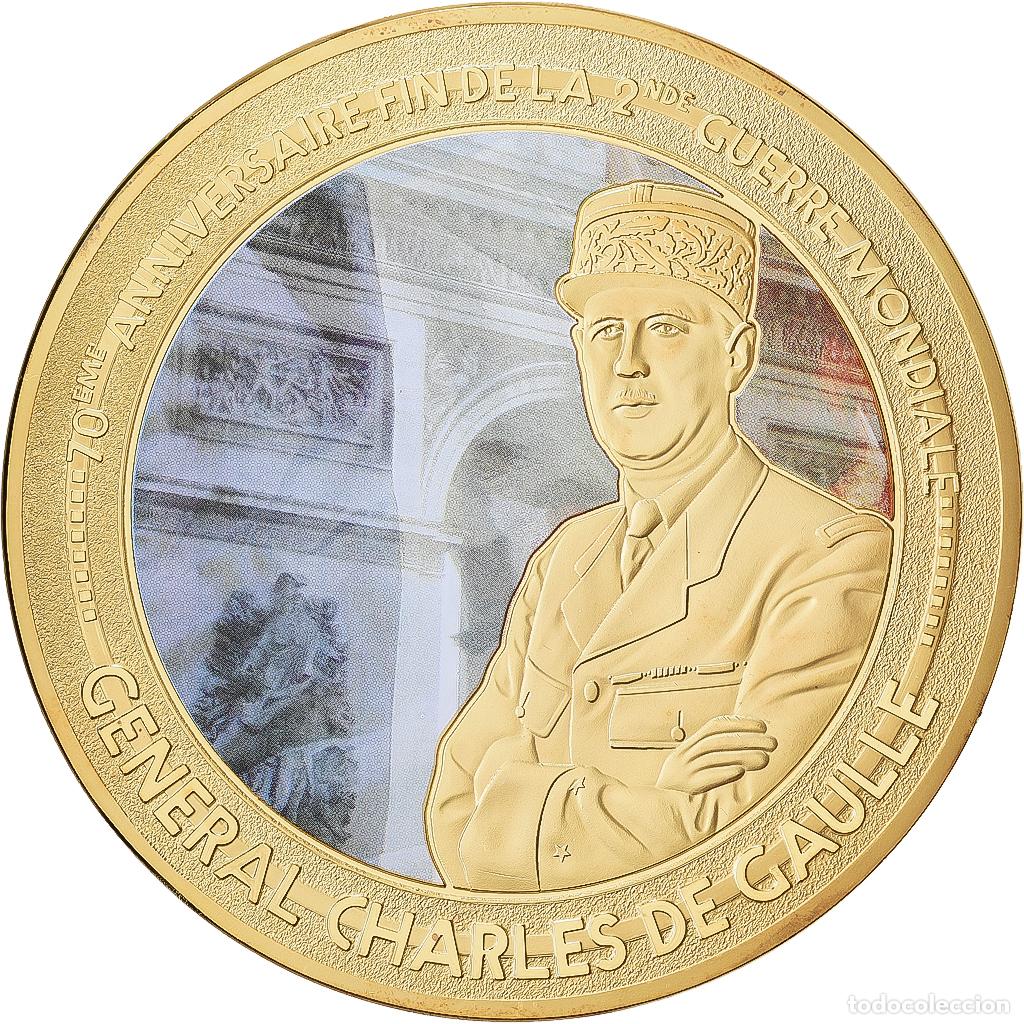 Medallas hist&oacute;ricas: [#1529308] Francia, medalla, G&eacute;n&eacute;ral Charles de Gaulle, 2015, Copper Gilt, FDC