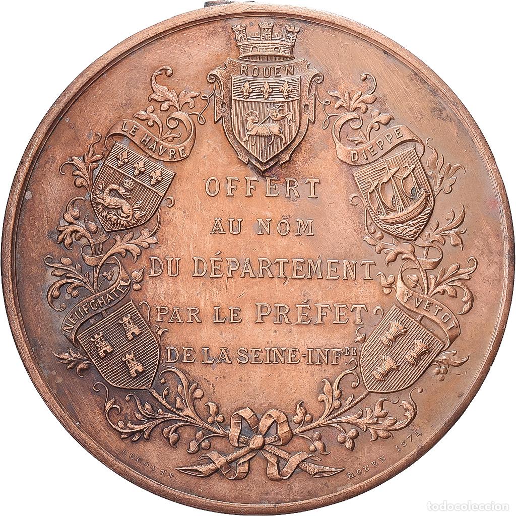 Medallas hist&oacute;ricas: [#1529330] Francia, medalla, Chol&eacute;ra, Seine Inf&eacute;rieure, 1884, Cobre, Lecomte, MBC