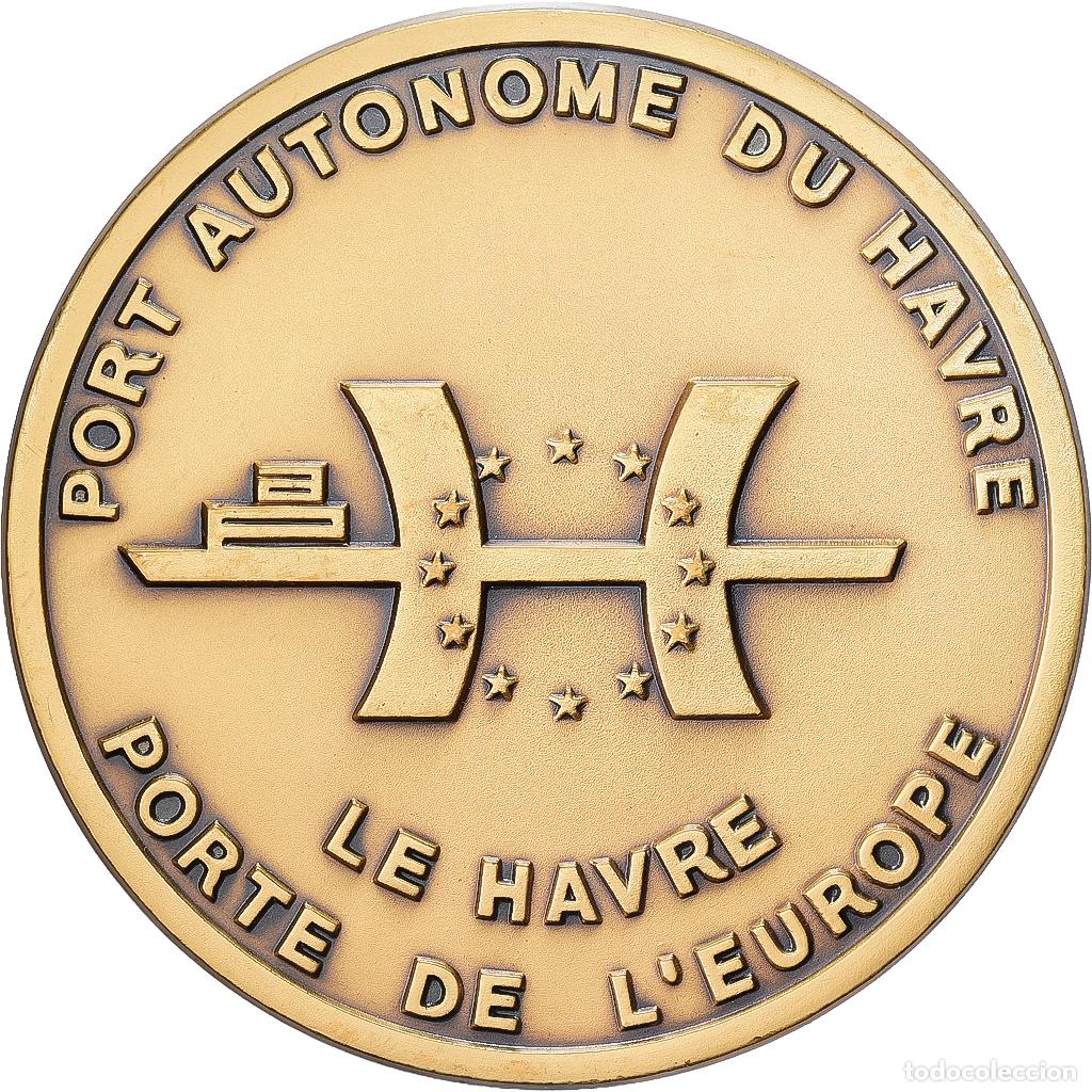 Medallas hist&oacute;ricas: [#1529371] Francia, medalla, Port Autonome du Havre, Porte de l'Europe, 1993, Bronce