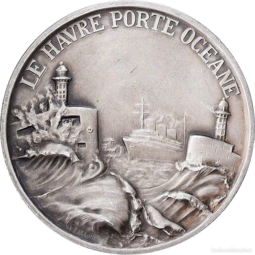 Medallas hist&oacute;ricas: [#1529375] Francia, medalla, Le Havre, Porte Oc&eacute;ane, Bronce plateado, Saladin, EBC