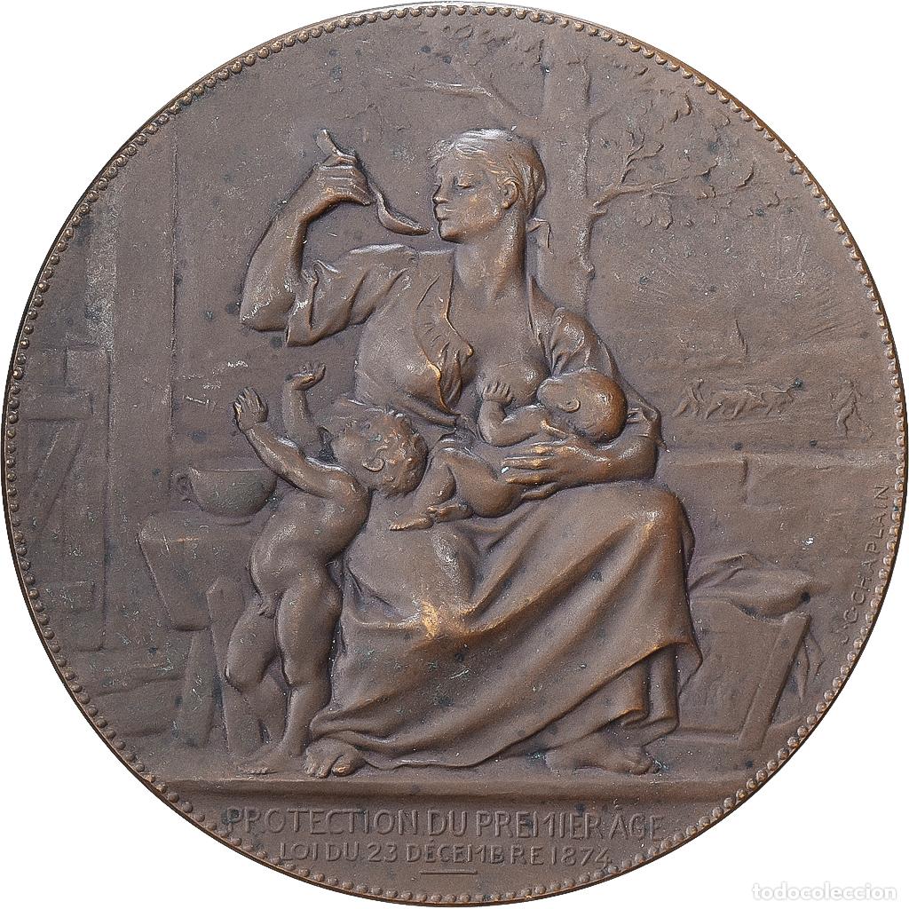 Medallas hist&oacute;ricas: [#1529379] Francia, medalla, Protection du Premier Age, Minist&egrave;re de l'Int&eacute;rieur, Bronce