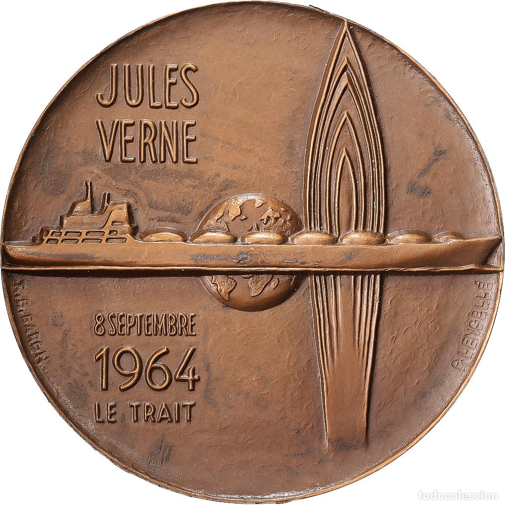 Medallas hist&oacute;ricas: [#1529384] Francia, medalla, Le Jules Verne, Premier Navire M&eacute;thanier Fran&ccedil;ais, 1964