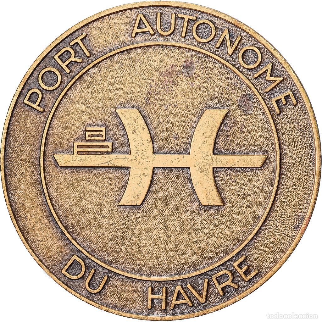 Medallas hist&oacute;ricas: [#1529389] Francia, medalla, Port Autonome du Havre, 1987, Bronce, MBC