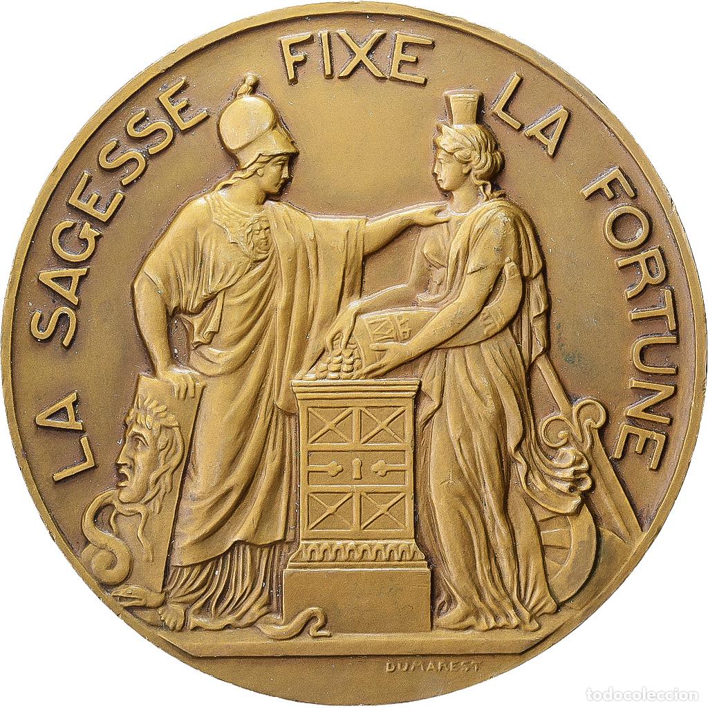 Medallas hist&oacute;ricas: [#1529390] Francia, medalla, La Banque de France, La Sagesse fixe la Fortune, 1950, Bronce
